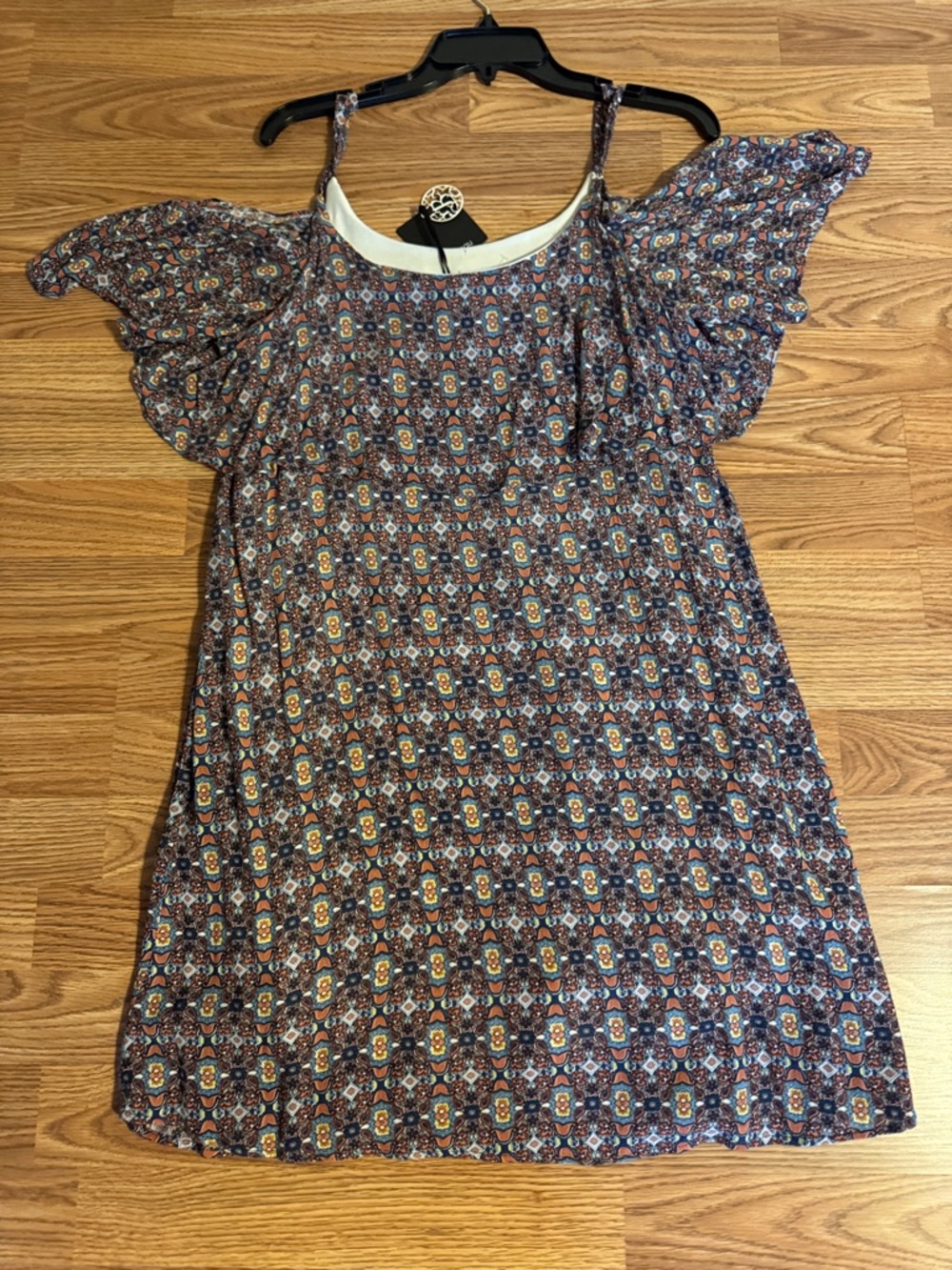 Bobeau Navy Multi Printed Mini Dress